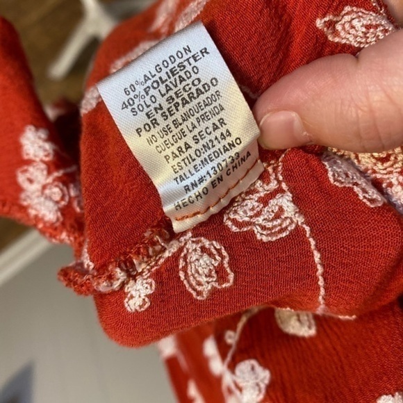 Umgee Floral Retro Long Angled Bell Sleeves Embroidery Mini Dress - Picture 6 of 7